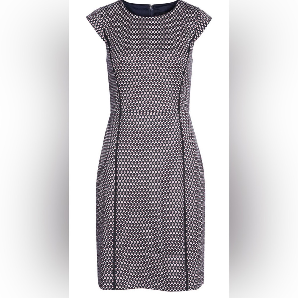 J.Crew Cap Sleeve Matelassé Dress SZ 16 - Picture 6 of 9